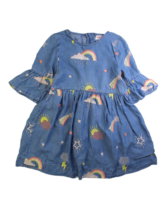 A Blue Long Sleeve Dresses from Seed in size 6T for girl. (Front View)