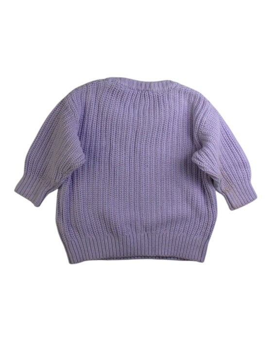 A Purple Knit Sweaters from Seed in size 6-12M for girl. (Back View)