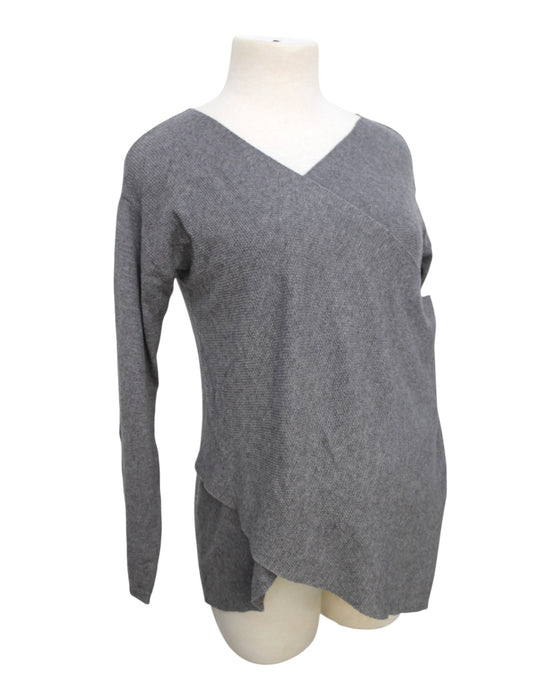 A Grey Long Sleeve Tops from Mayarya in size Maternity-S for maternity. (Back View)