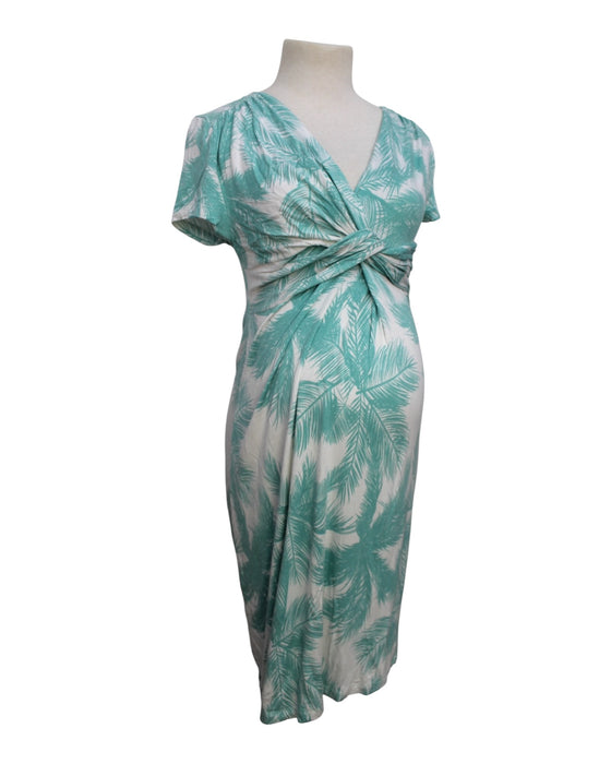 A Green Short Sleeve Dresses from Mayarya in size Maternity-S for maternity. (Back View)
