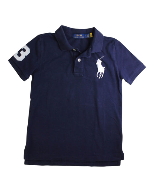 A Navy Short Sleeve Polos from Polo Ralph Lauren in size 6T for boy. (Front View)