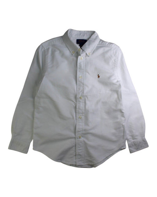 A White Long Sleeve Shirts from Polo Ralph Lauren in size 6T for boy. (Front View)