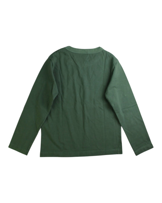 A Green Long Sleeve T Shirts from Petit Bateau in size 6T for boy. (Back View)