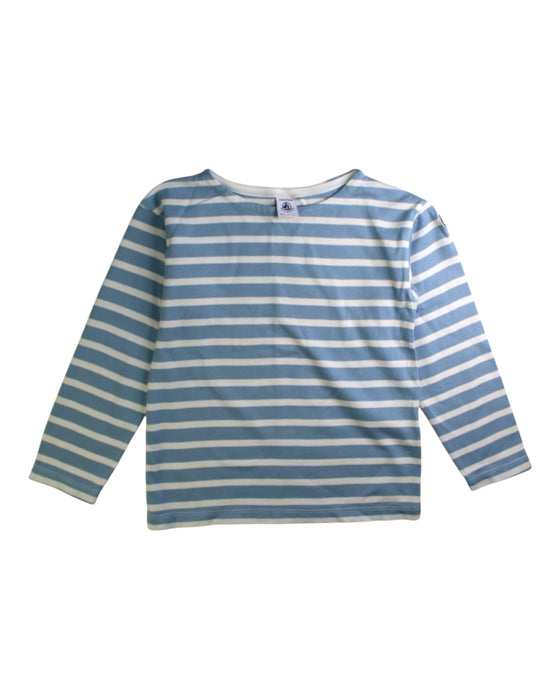 A Blue Long Sleeve T Shirts from Petit Bateau in size 6T for boy. (Front View)