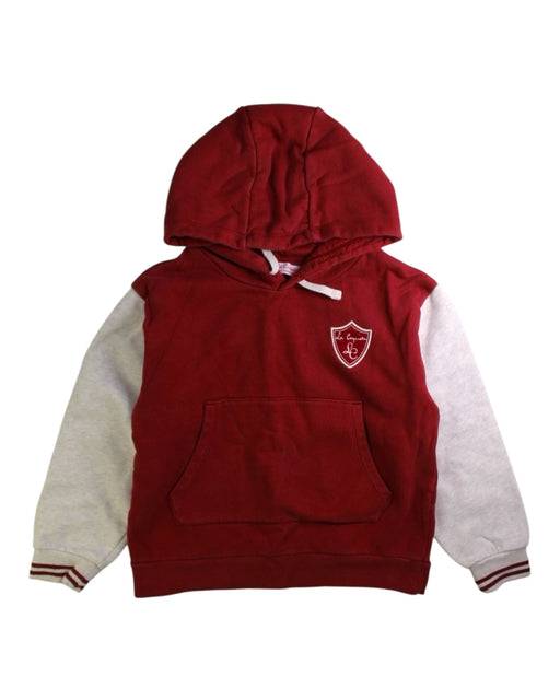 A Red Hooded Sweatshirts from La Coqueta in size 6T for boy. (Front View)
