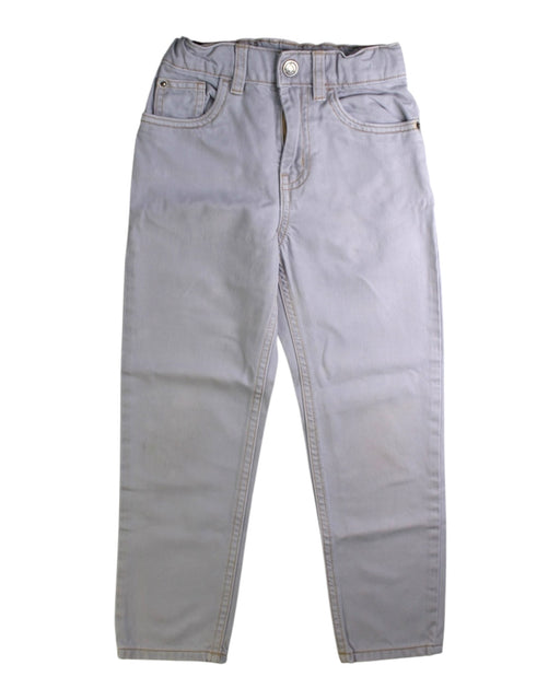 A Grey Jeans from Petit Bateau in size 6T for boy. (Front View)