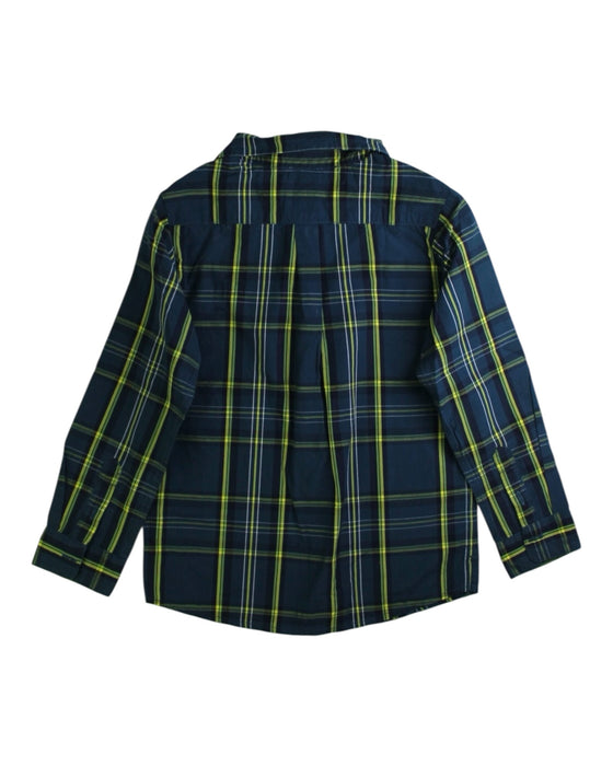 A Navy Long Sleeve Shirts from Jacadi in size 6T for boy. (Back View)