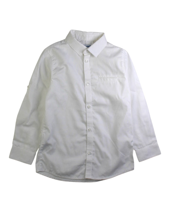 A White Long Sleeve Shirts from Mayoral in size 4T for boy. (Front View)