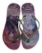 A Purple Flip Flops from Havaianas in size 7Y for girl. (Back View)