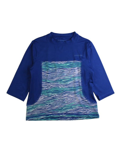 A Blue Rash Guards from Patagonia in size 7Y for boy. (Front View)