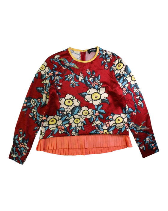 A Red Long Sleeve Tops from DSquared2 in size 8Y for girl. (Front View)