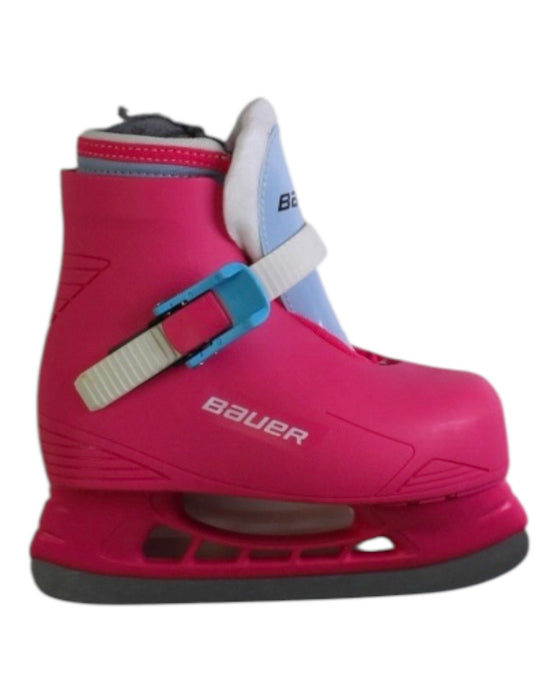A Pink Winter Boots from Bauer in size 8Y for girl. (Front View)
