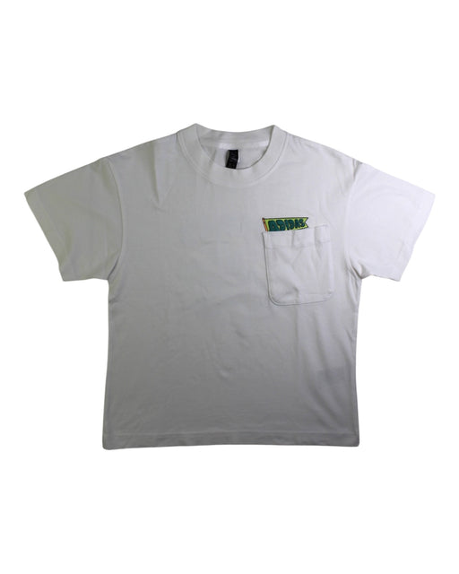 A White Short Sleeve T Shirts from Adidas in size 10Y for boy. (Front View)