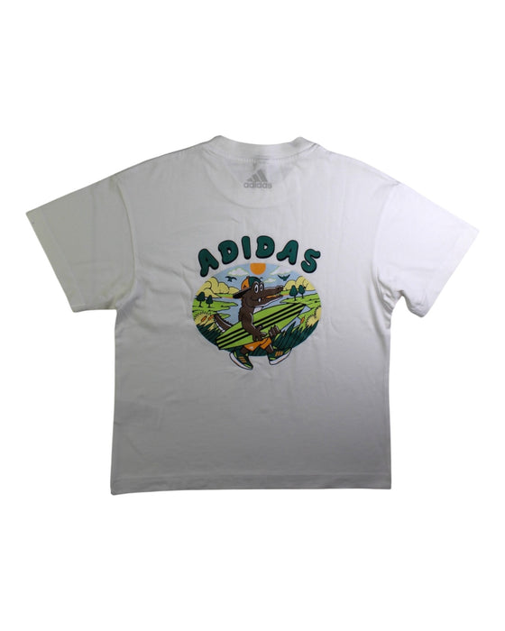 A White Short Sleeve T Shirts from Adidas in size 10Y for boy. (Back View)