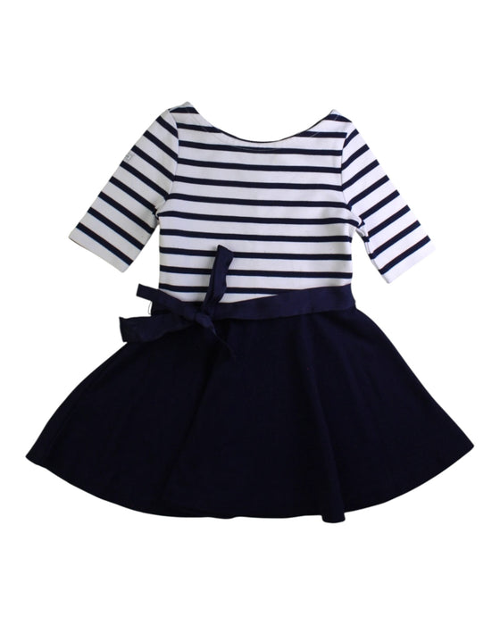 A Navy Long Sleeve Dresses from Polo Ralph Lauren in size 3T for girl. (Front View)