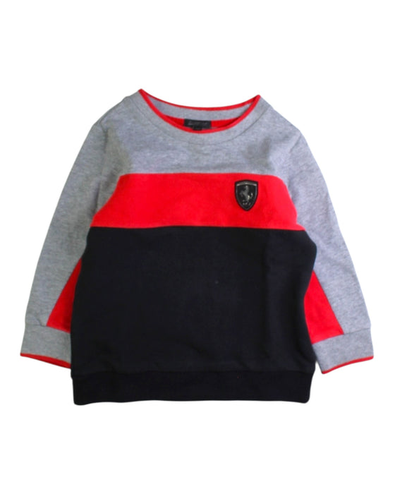 A Red Crewneck Sweatshirts from Ferrari in size 18-24M for boy. (Front View)