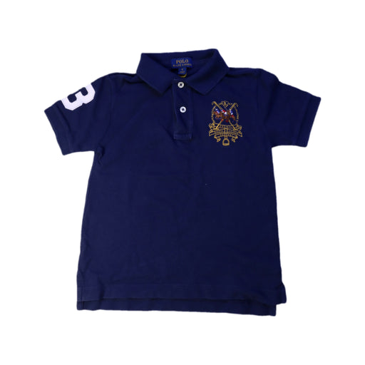 A Navy Short Sleeve Polos from Polo Ralph Lauren in size 4T for boy. (Front View)