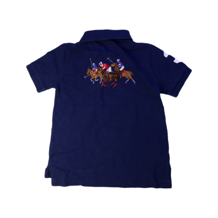 A Navy Short Sleeve Polos from Polo Ralph Lauren in size 4T for boy. (Back View)
