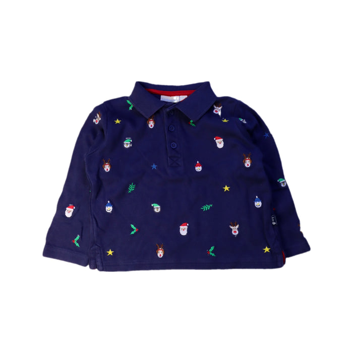 A Navy Short Sleeve Polos from Jojo Maman Bébé in size 2T for boy. (Front View)