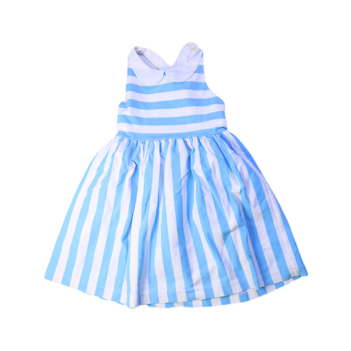 A Blue Sleeveless Dresses from Jacadi in size 5T for girl. (Front View)