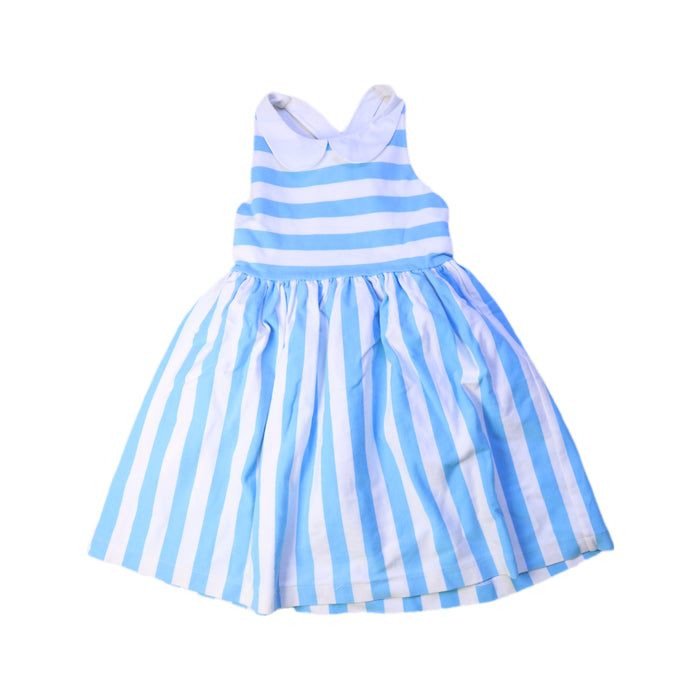 A Blue Sleeveless Dresses from Jacadi in size 5T for girl. (Front View)