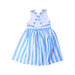 A Blue Sleeveless Dresses from Jacadi in size 5T for girl. (Back View)