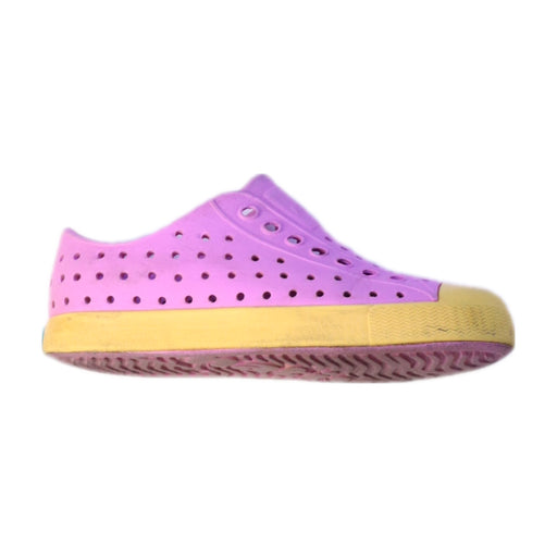A Purple Slip Ons from Native Shoes in size 3T for girl. (Front View)