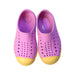 A Purple Slip Ons from Native Shoes in size 3T for girl. (Back View)