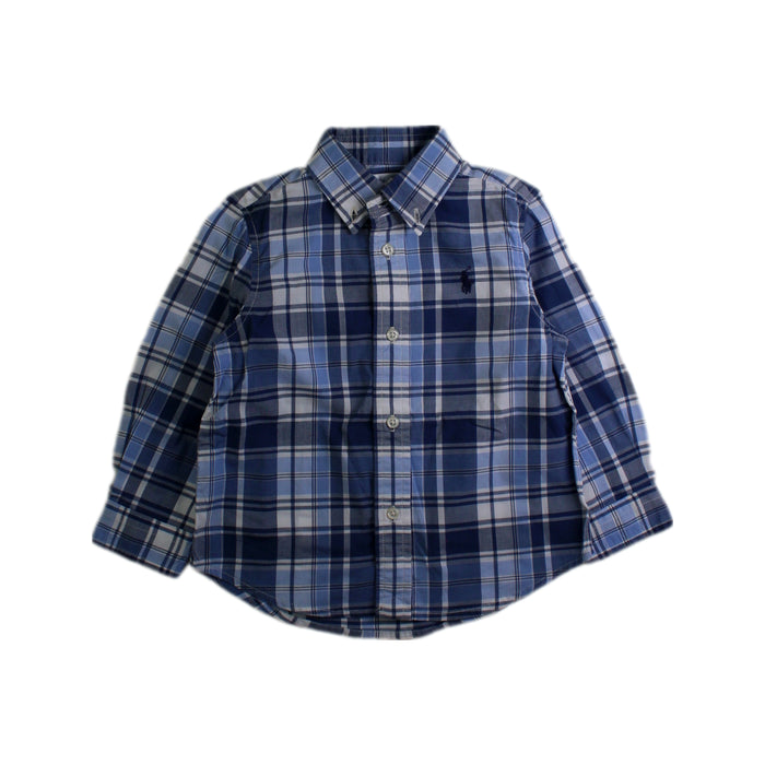 A Blue Long Sleeve Shirts from Ralph Lauren in size 12-18M for boy. (Front View)