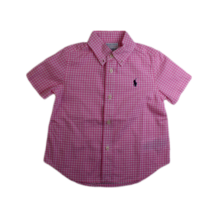 A Pink Short Sleeve Shirts from Ralph Lauren in size 12-18M for boy. (Front View)
