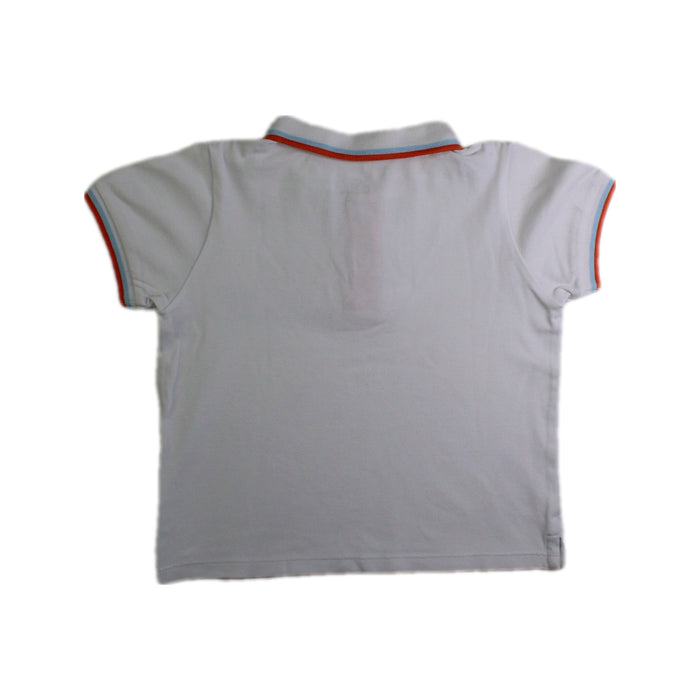A White Short Sleeve Polos from Kingkow in size 18-24M for boy. (Back View)