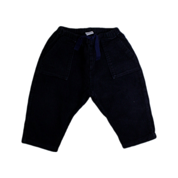 A Navy Casual Pants from Petit Bateau in size 12-18M for boy. (Front View)