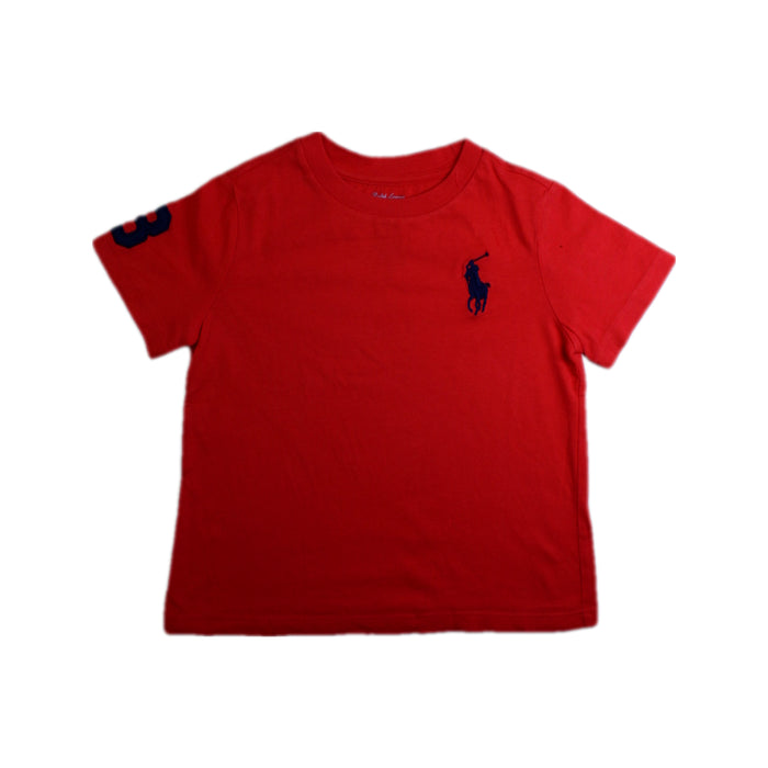 A Red Short Sleeve T Shirts from Ralph Lauren in size 18-24M for boy. (Front View)