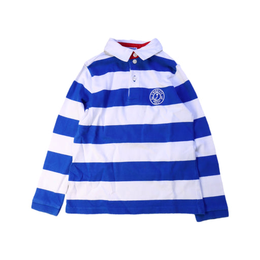 A Blue Long Sleeve Polos from Jacadi in size 4T for boy. (Front View)