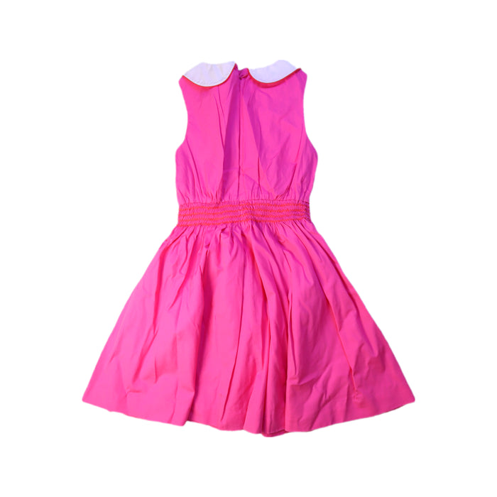 A Pink Sleeveless Dresses from Jacadi in size 6T for girl. (Back View)