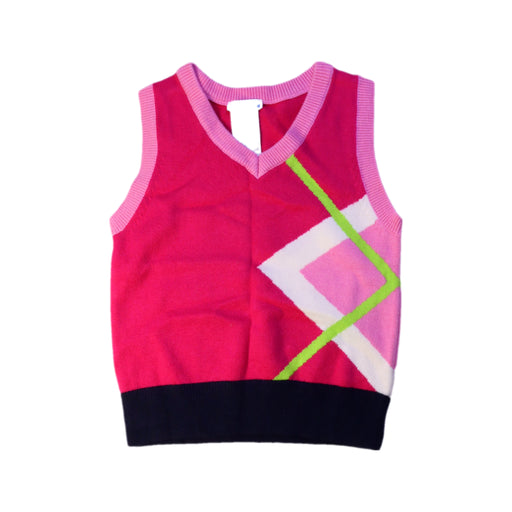 A Pink Sweater Vests from Jacadi in size 8Y for girl. (Front View)