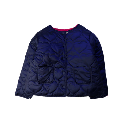A Navy Puffer/Quilted Jackets from Jacadi in size 6T for girl. (Front View)