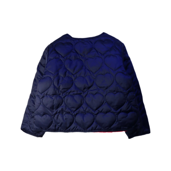 A Navy Puffer/Quilted Jackets from Jacadi in size 6T for girl. (Back View)