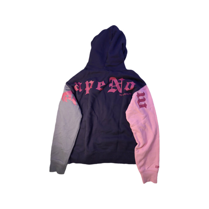 A Navy Hooded Sweatshirts from AAPE by A Bathing Ape in size 14Y for girl. (Back View)