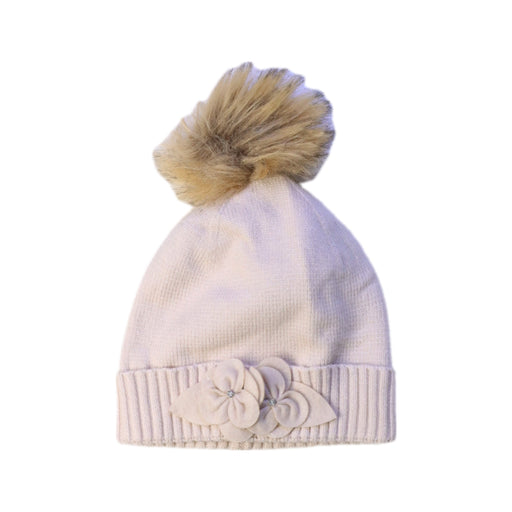 A Ivory Winter Hats from Mayoral in size 8Y for girl. (Front View)