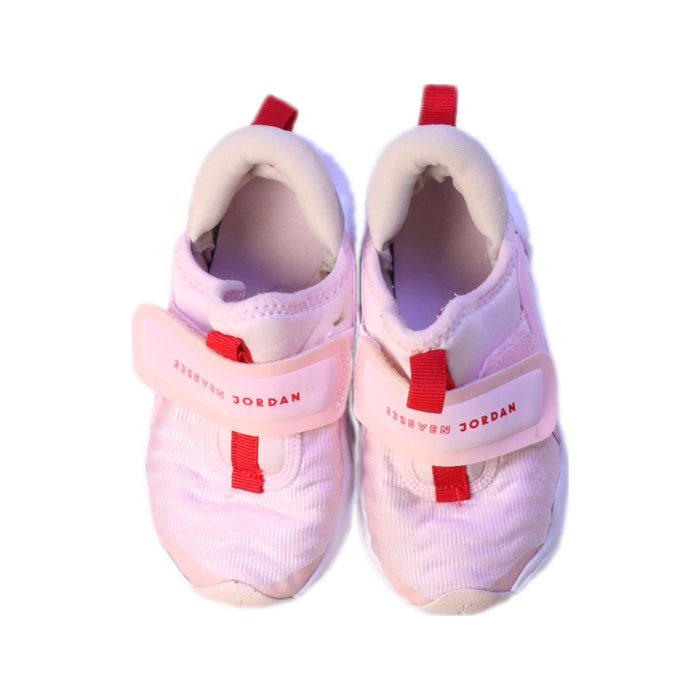 A Pink Sneakers from Air Jordan in size 4T for girl. (Back View)