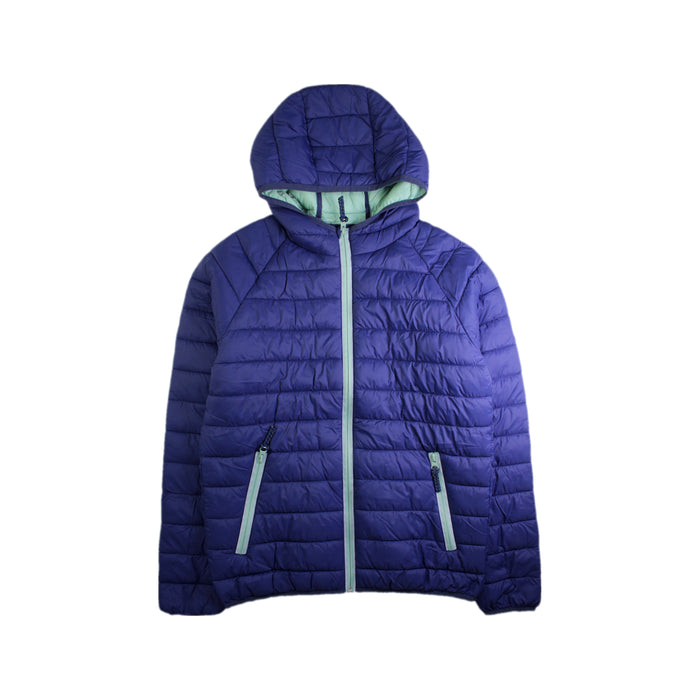 A Blue Puffer/Quilted Jackets from Boden in size 13Y for boy. (Front View)
