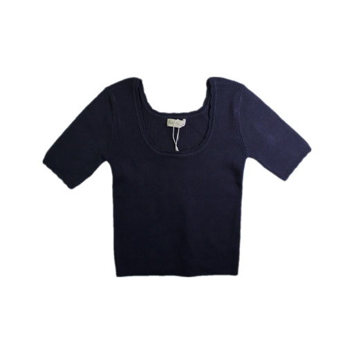 A Navy Short Sleeve Tops from Rylee + Cru in size 12Y for girl. (Front View)