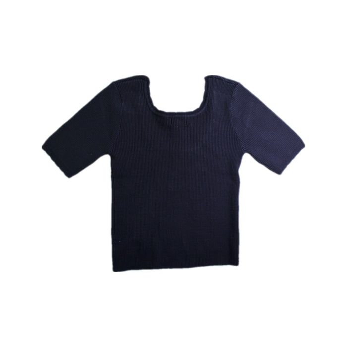 A Navy Short Sleeve Tops from Rylee + Cru in size 12Y for girl. (Back View)