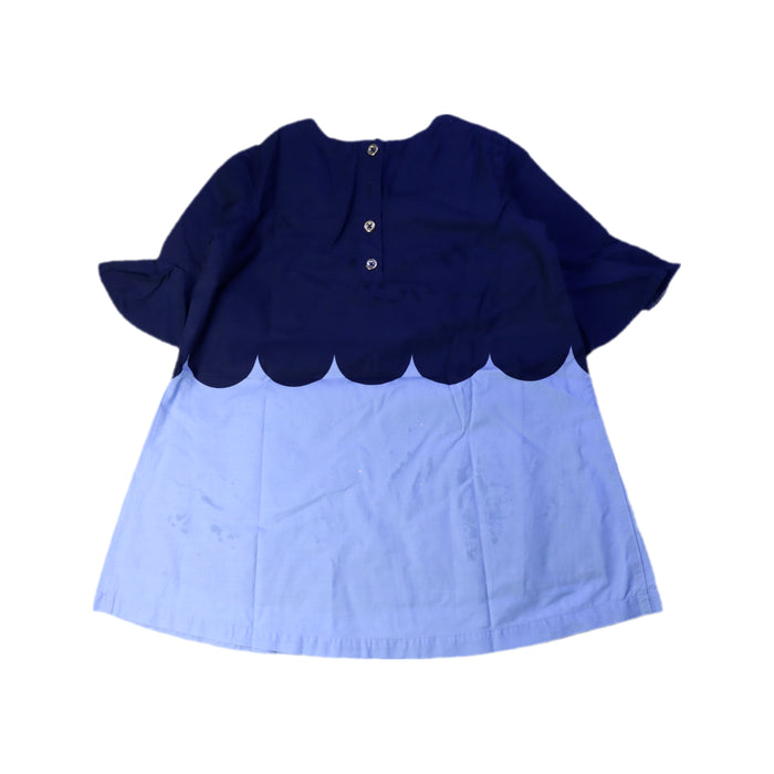 A Navy Short Sleeve Dresses from Marimekko in size 2T for girl. (Back View)