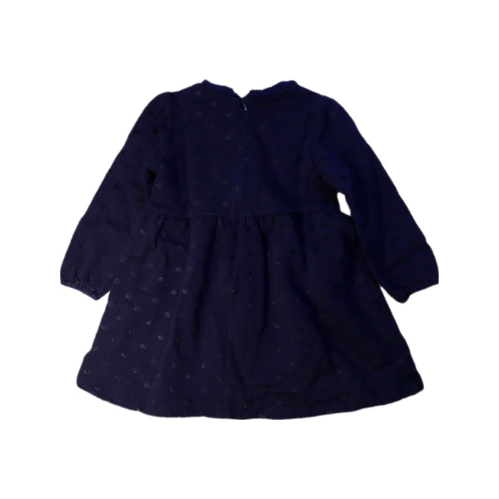 A Navy Long Sleeve Dresses from Jacadi in size 4T for girl. (Back View)