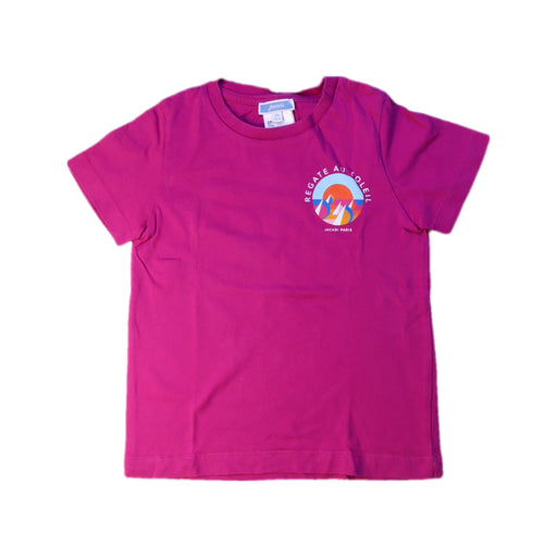 A Pink Short Sleeve T Shirts from Jacadi in size 4T for girl. (Front View)