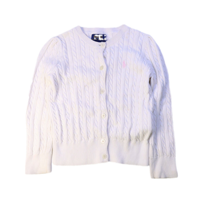 A White Cardigans from Polo Ralph Lauren in size 4T for girl. (Front View)