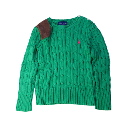 A Green Knit Sweaters from Ralph Lauren in size 4T for boy. (Front View)