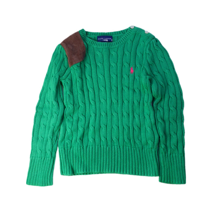 A Green Knit Sweaters from Ralph Lauren in size 4T for boy. (Front View)